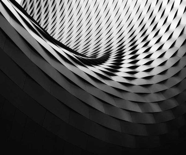 Abstrakte geometrische Struktur in Schwarz-Weiß für Immobilienverwaltung Blog.